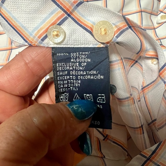 TOMMY HILFIGER NWOT Vintage 80s Button Down Short Sleeve Cotton Shirt Size M - Picture 5 of 6